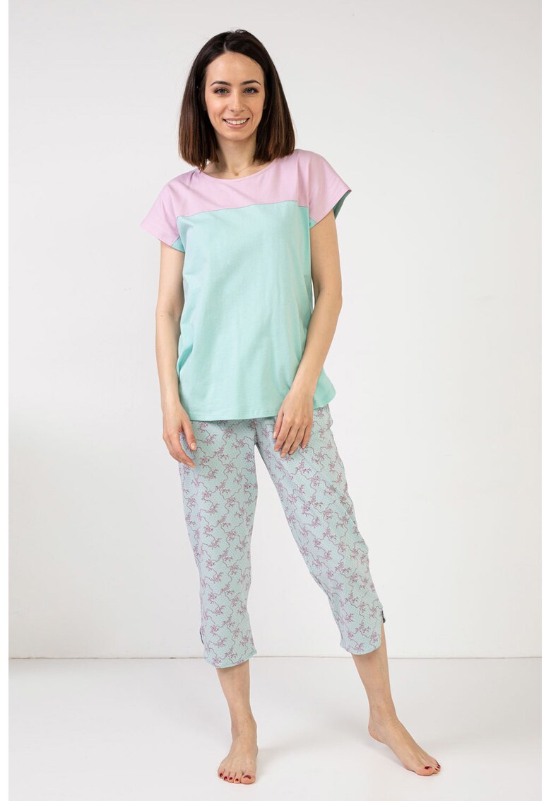 Pijama din bumbac cu model grafic