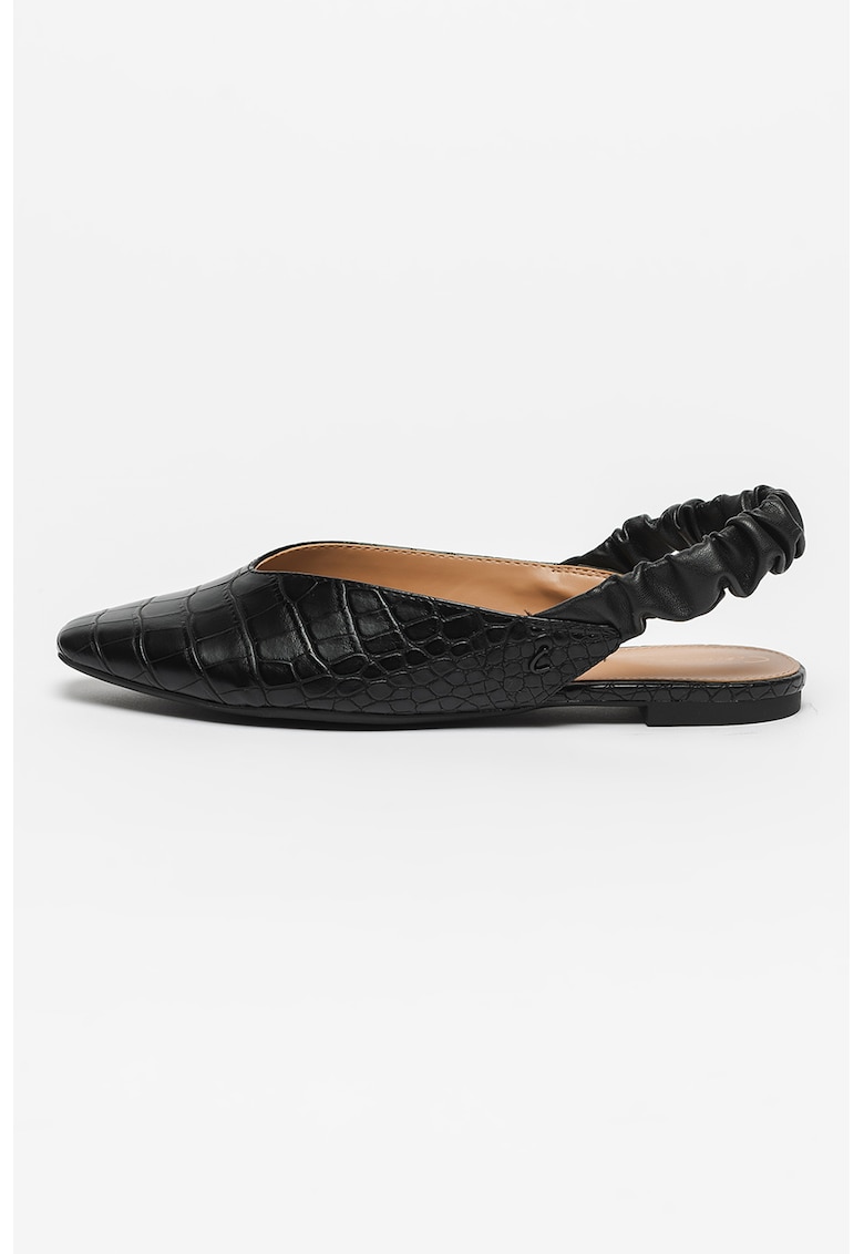 Balerini slingback cu aspect de piele de crocodil omina