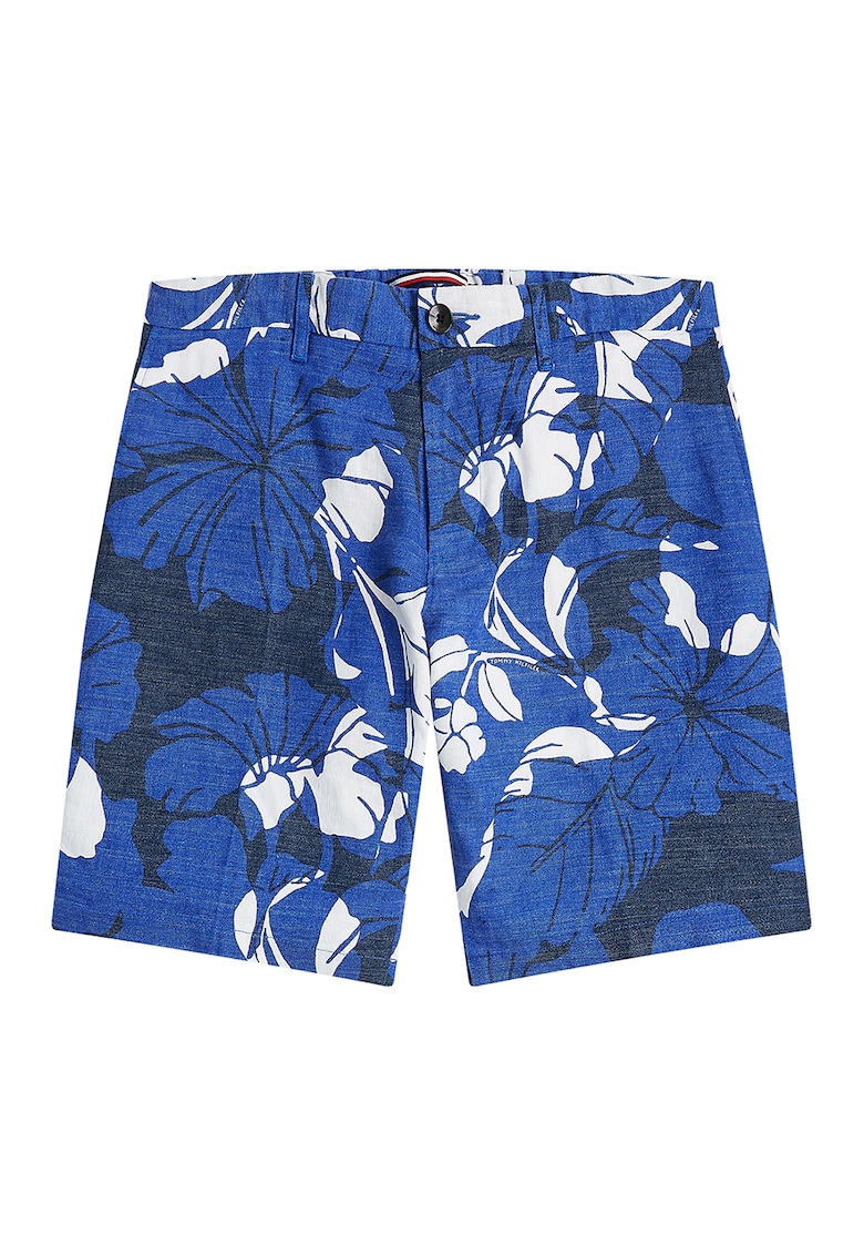Pantaloni scurti din amestec de in cu model floral Pantaloni scurti din amestec de in cu model floral