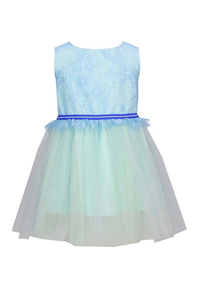 Rochie cu strat exterior de dantela Millie - Albastru aquamarin