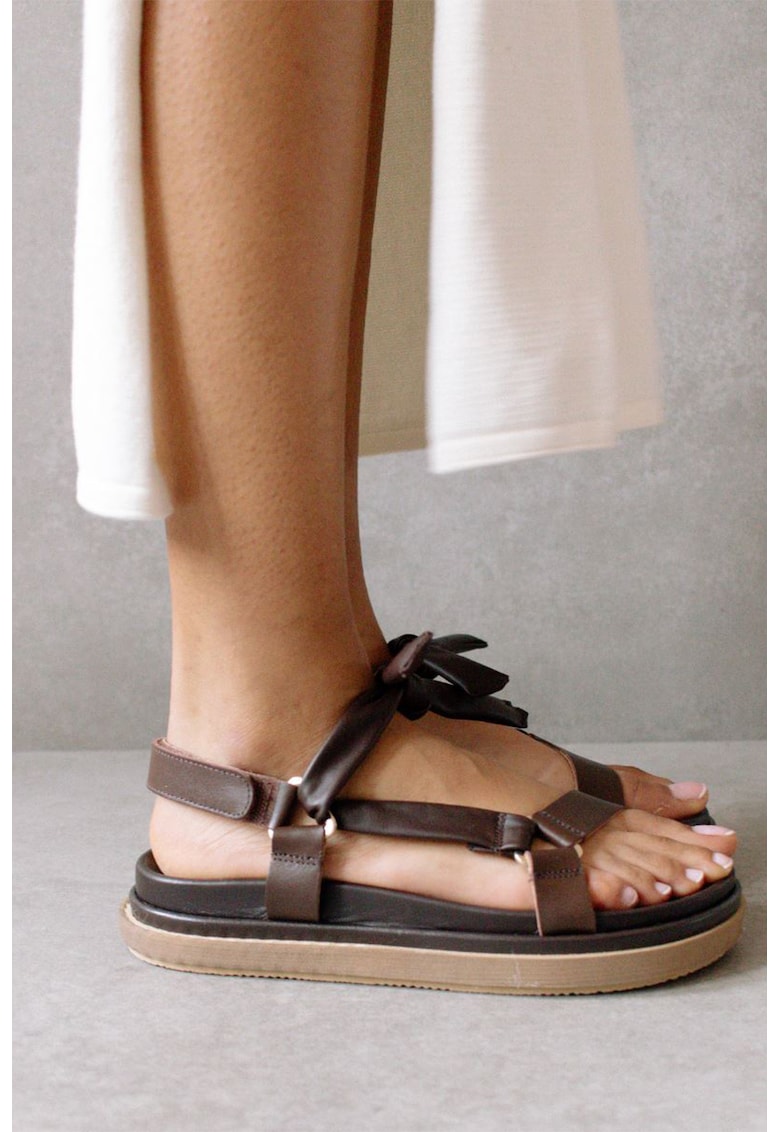 Sandale flatform din piele Tied Together