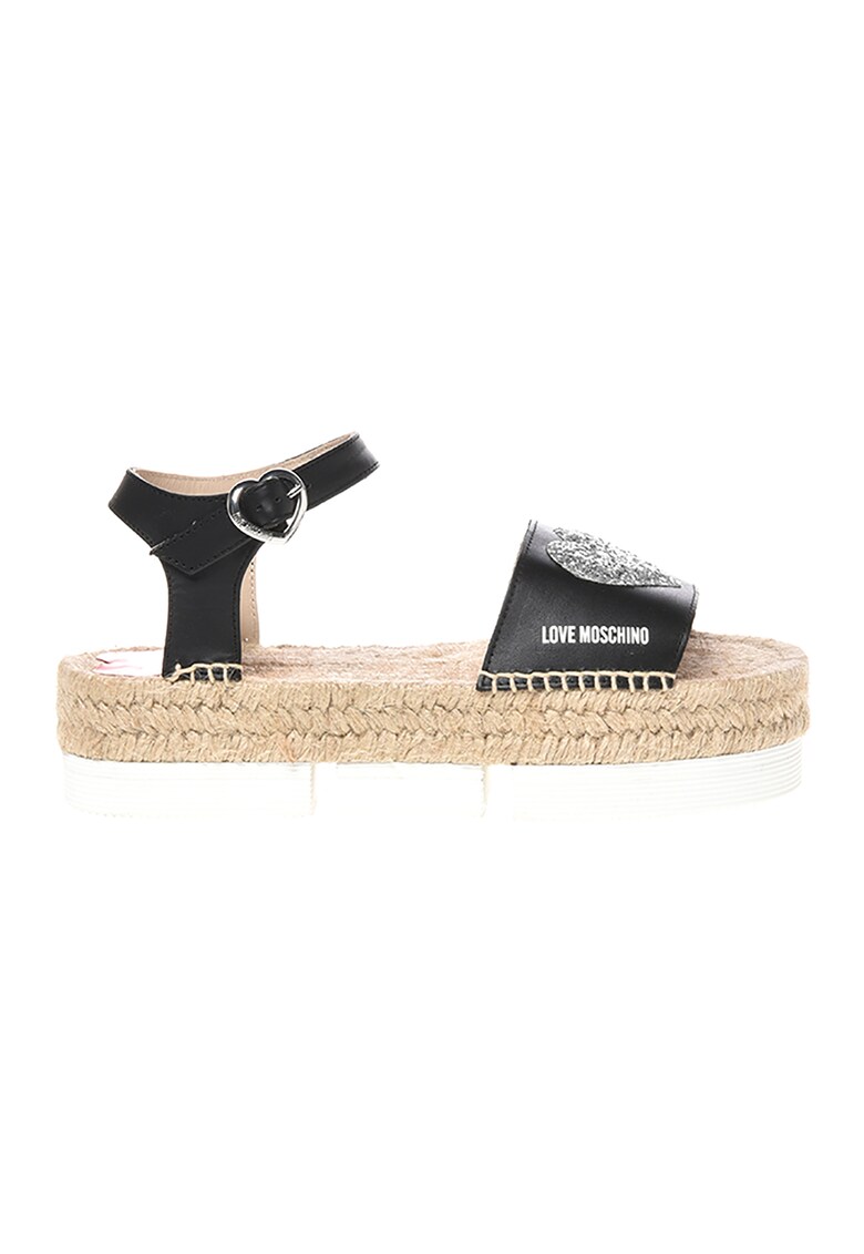 Love Moschino Кожени сандали с равна платформа за Жени Love Moschino Кожени сандали с равна платформа за Жени