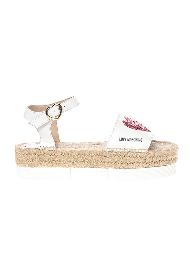 Love Moschino Кожени сандали с равна платформа за Жени Love Moschino Кожени сандали с равна платформа за Жени