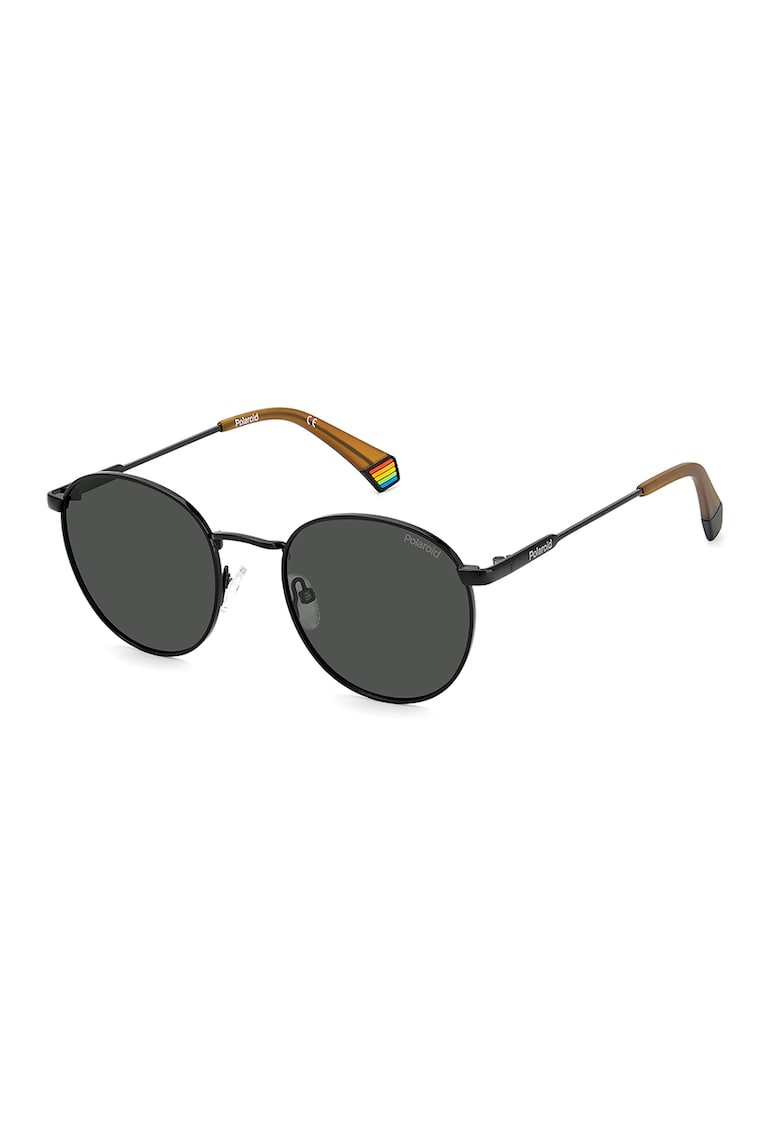Ochelari de soare rotunzi unisex cu lentile polarizate - Negru