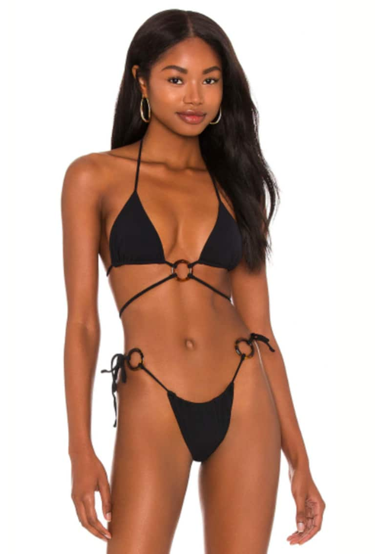 Costum de baie dama - 2 piese - chilot brazilian reglabil - sutien reglabil si accesorii rotunde - EFAYN