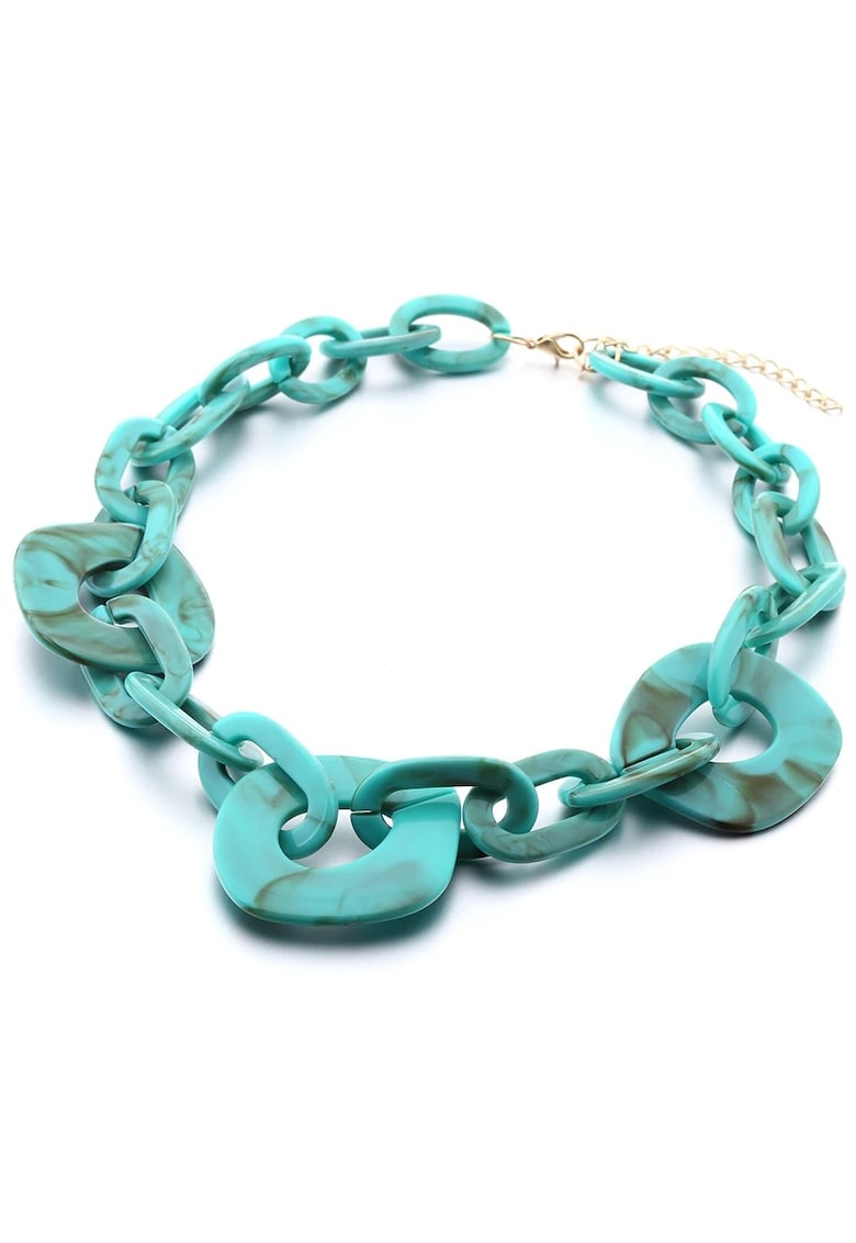 Colier turquoise - cu piese geometrice si zale - 54.5 cm - Ritva C11