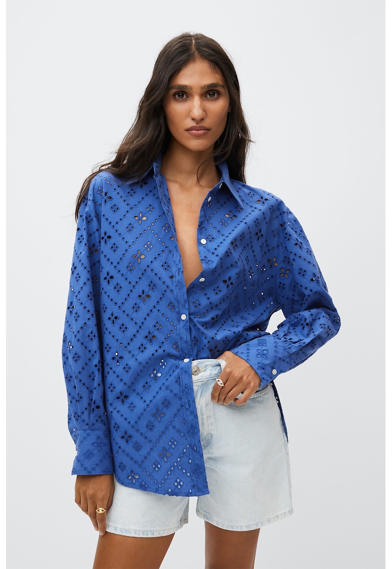 Уголемена риза Constela с ажур Mango