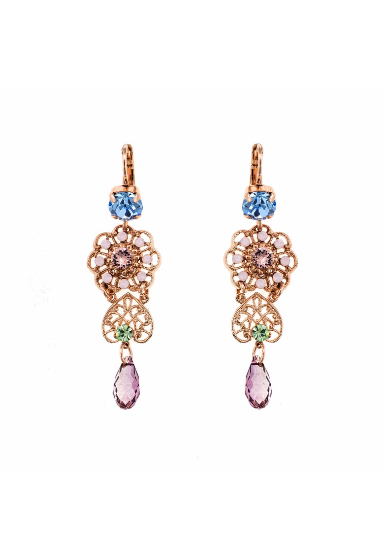 Cercei placati cu Aur roz de 24K - Cristale Swarovski - California Dreaming by Multicolor