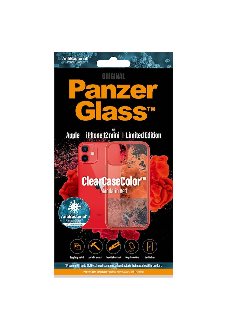 Husa de protectie pentru Apple iPhone 12 mini - Transparenta / Rama Rosie