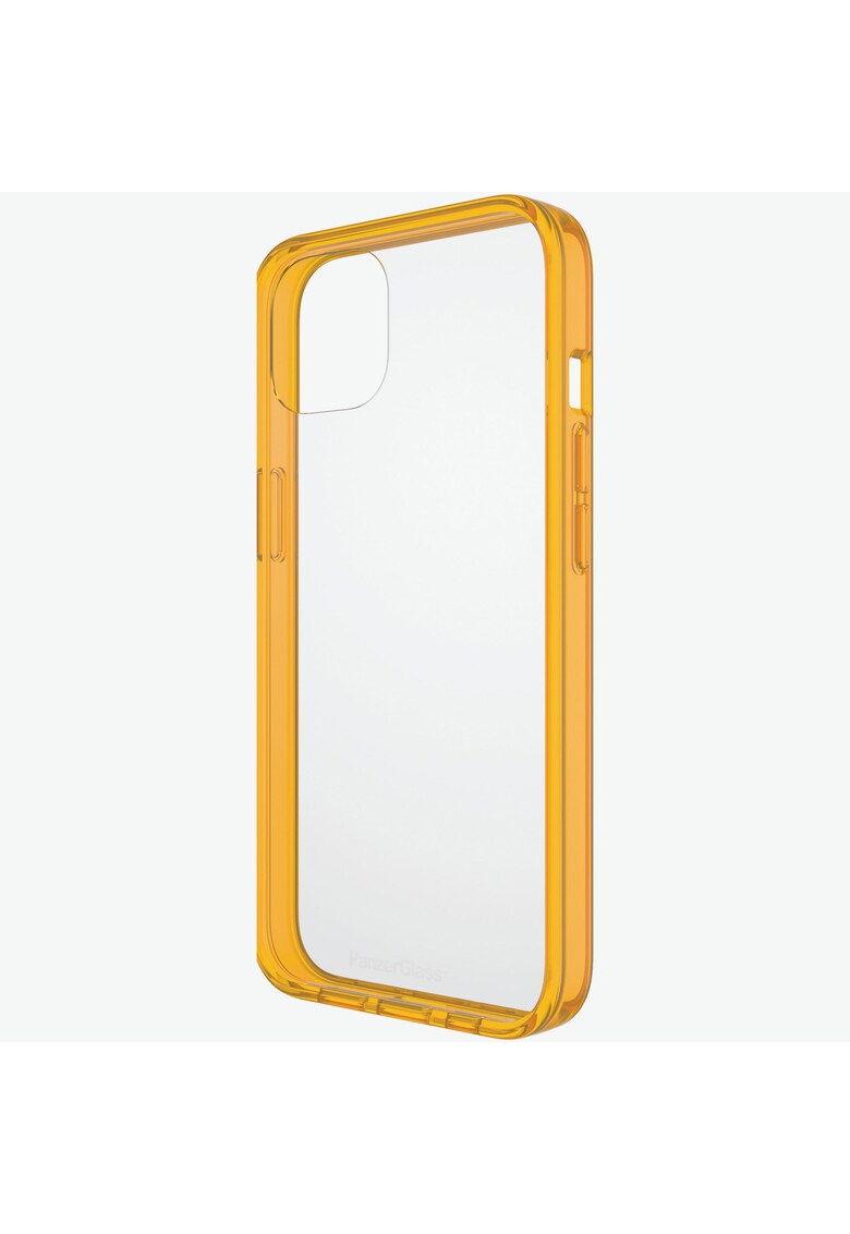 Husa de protectie pentru apple iphone 13 - transparenta / rama galben-mustar