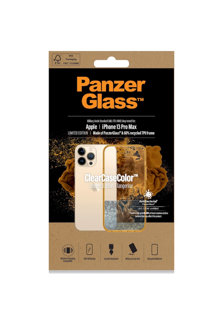 Husa de protectie pentru Apple iPhone 13 Pro Max - Transparenta / Rama Galben-Mustar