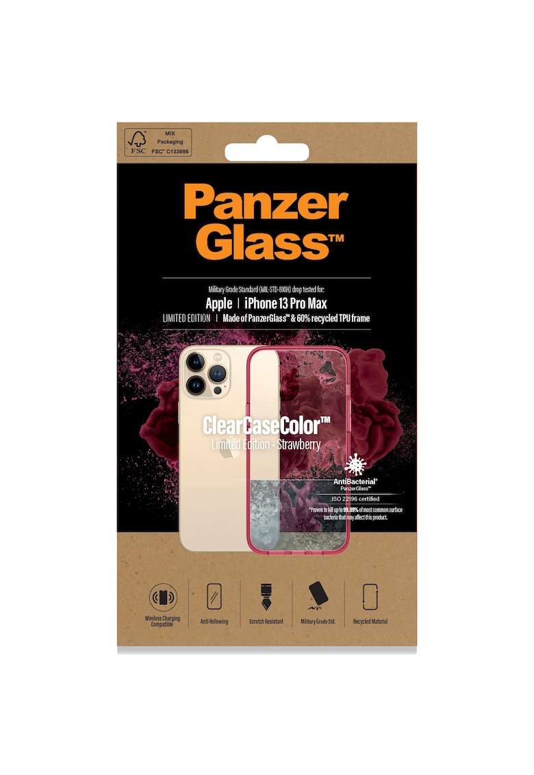 Husa de protectie pentru Apple iPhone 13 Pro Max - Transparenta / Rama Strawberry