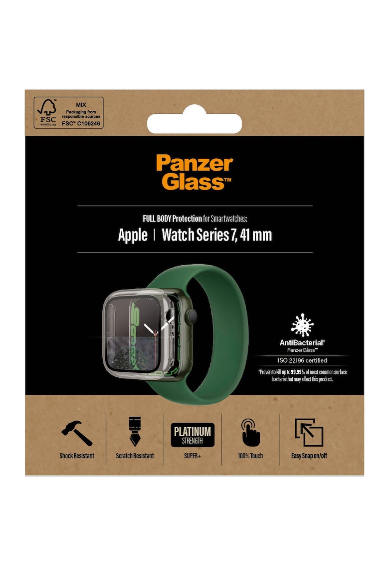 Husa de protectie pentru Apple watch 7 - 41mm - Transparenta / Rama Neagra