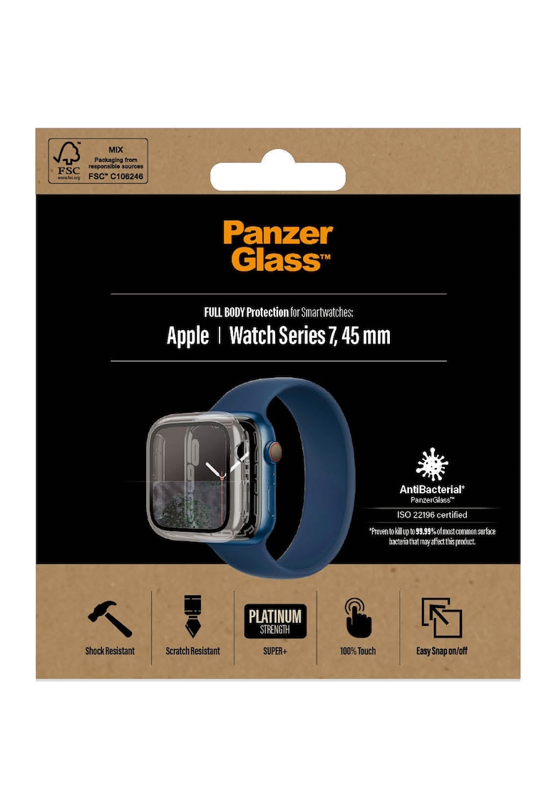 Husa de protectie pentru Apple watch 7 -45mm - Transparenta / Rama Neagra
