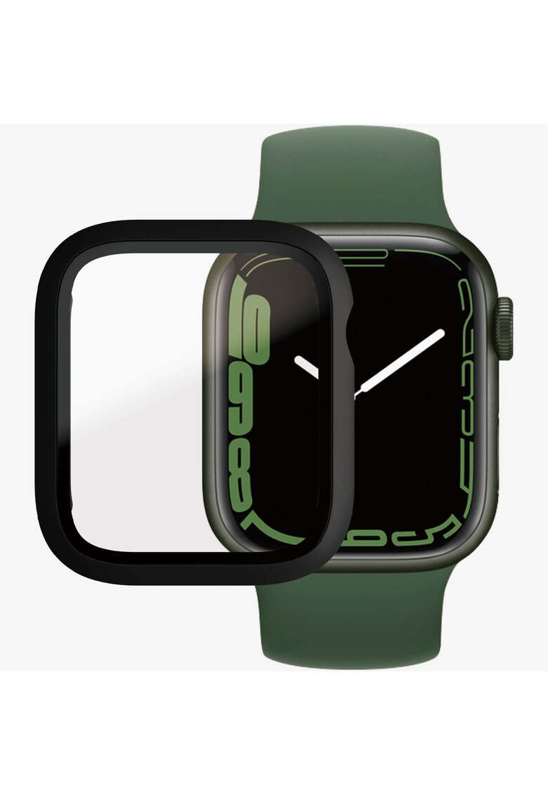 Husa de protectie pentru apple watch series 7 - 41mm - transparenta / rama neagra