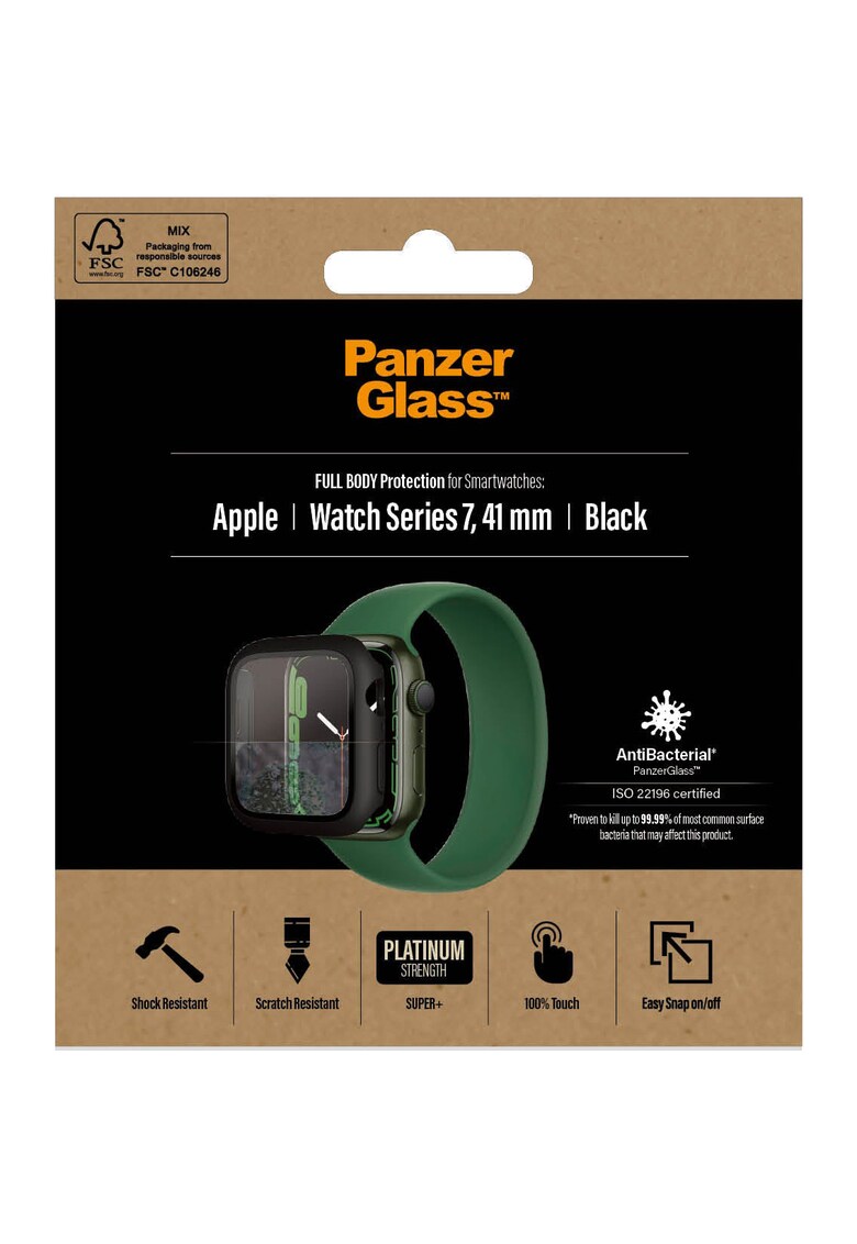 Husa de protectie pentru Apple watch Series 7 - 41mm - Transparenta / Rama Neagra