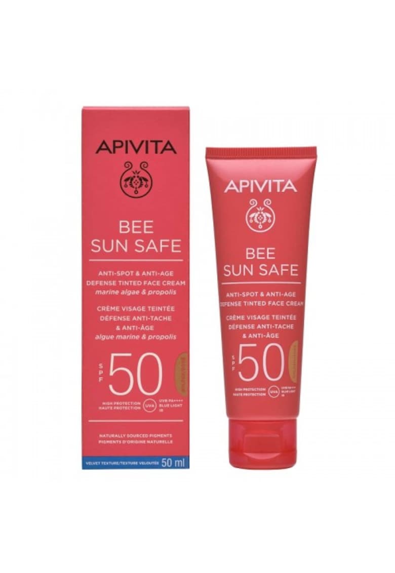 Crema coloranta gold cu actiune anti-pete si anti-imbatranire - cu protectie solara SPF50 - Bee Sun Safe 50 ml