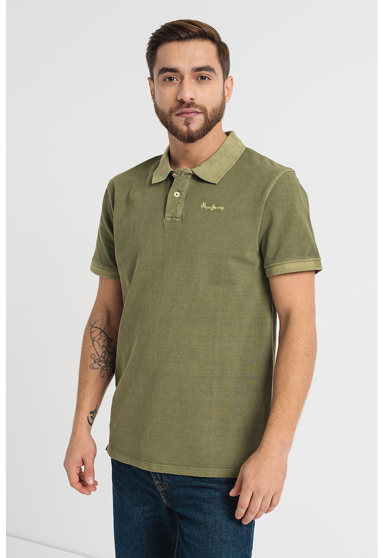 Tricou polo cu broderie logo pe piept Vink