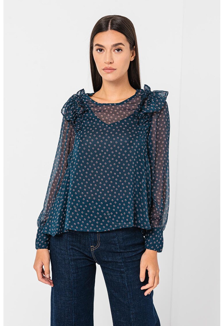 Bluza semitransparenta cu imprimeu Nete