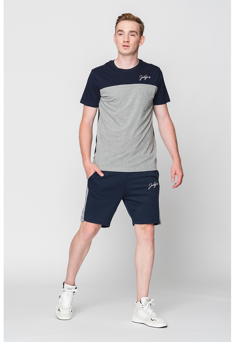 Set de tricou si pantaloni scurti sport cu design colorblock blocking