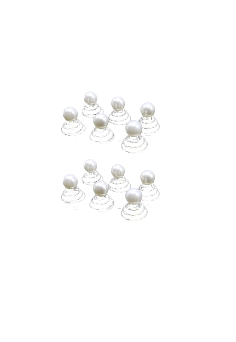 Set 12 accesorii de par - argintii - cu perle - Elita C5 -
