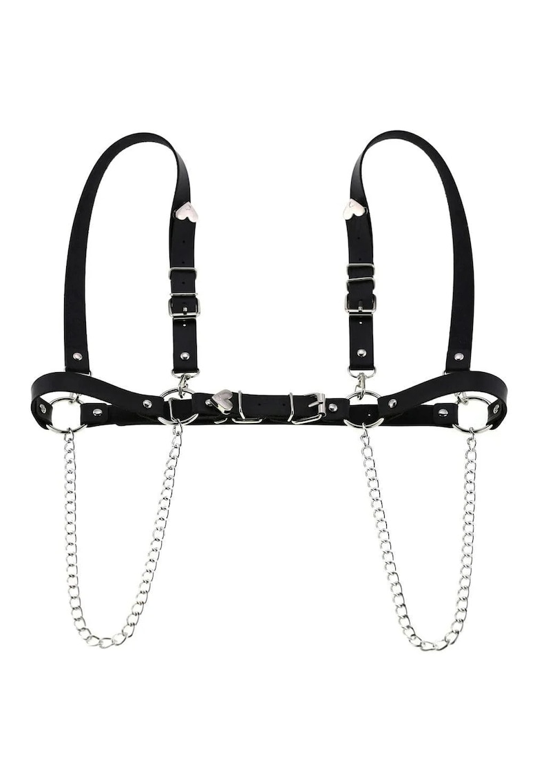 Ham negru - din piele ecologica - cu lanturi - Rosemary C25