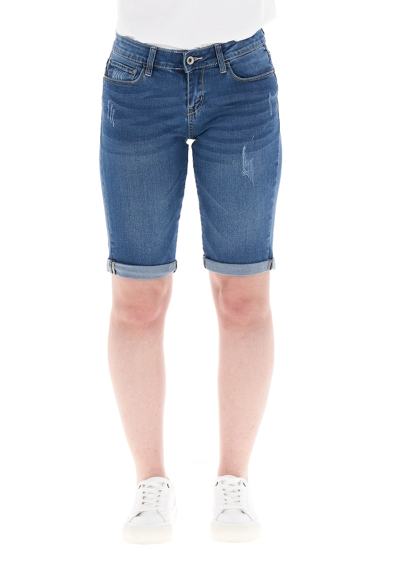 Bermude de denim cu talie joasa