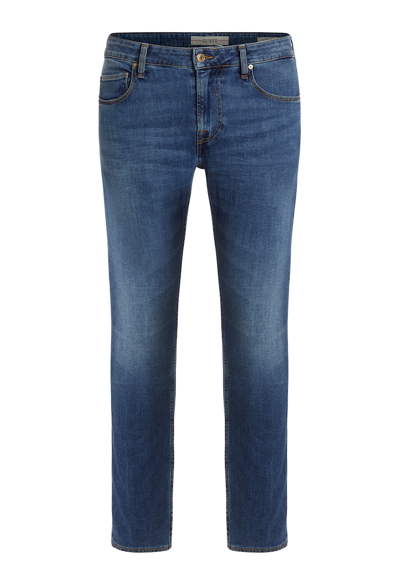 Guess Blugi super skinny cu model uni - Bleumarin