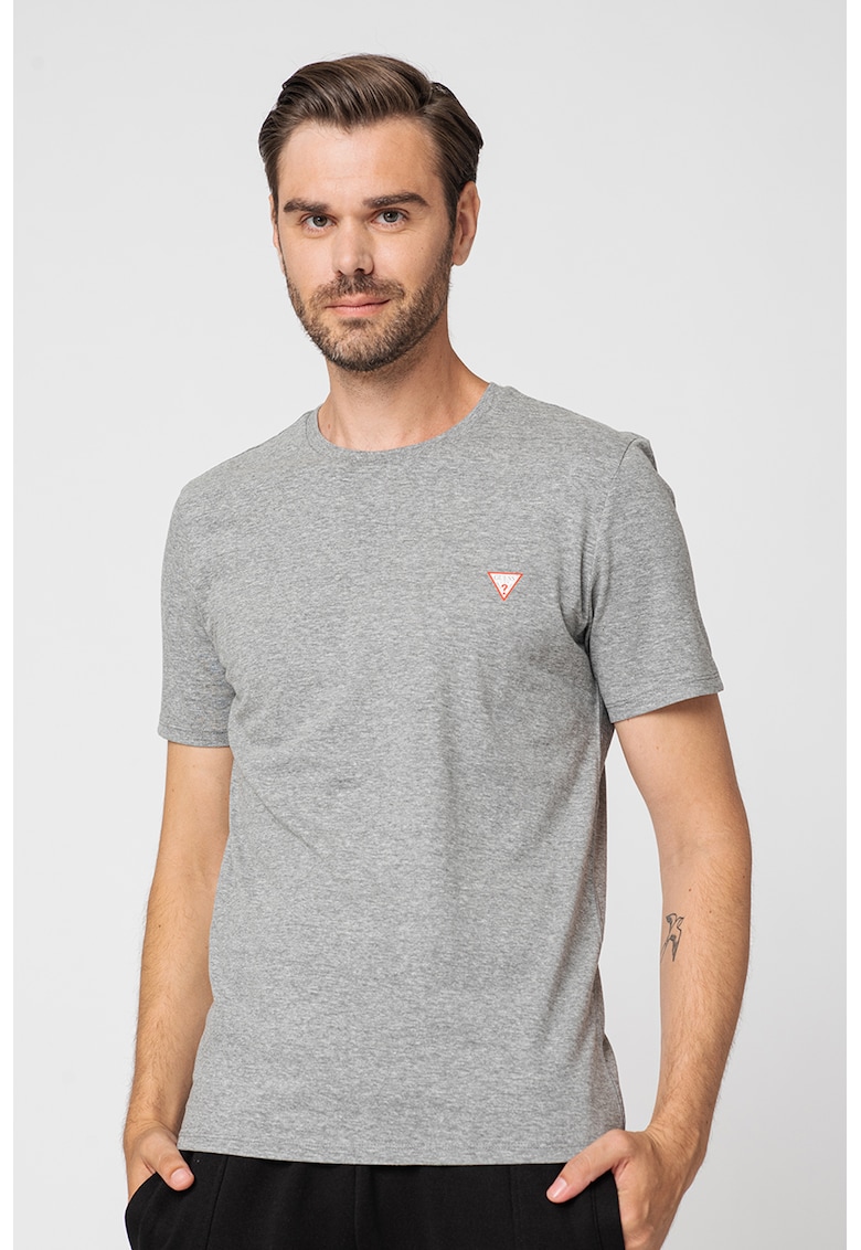 Tricou slim fit de bumbac organic cu logo discret