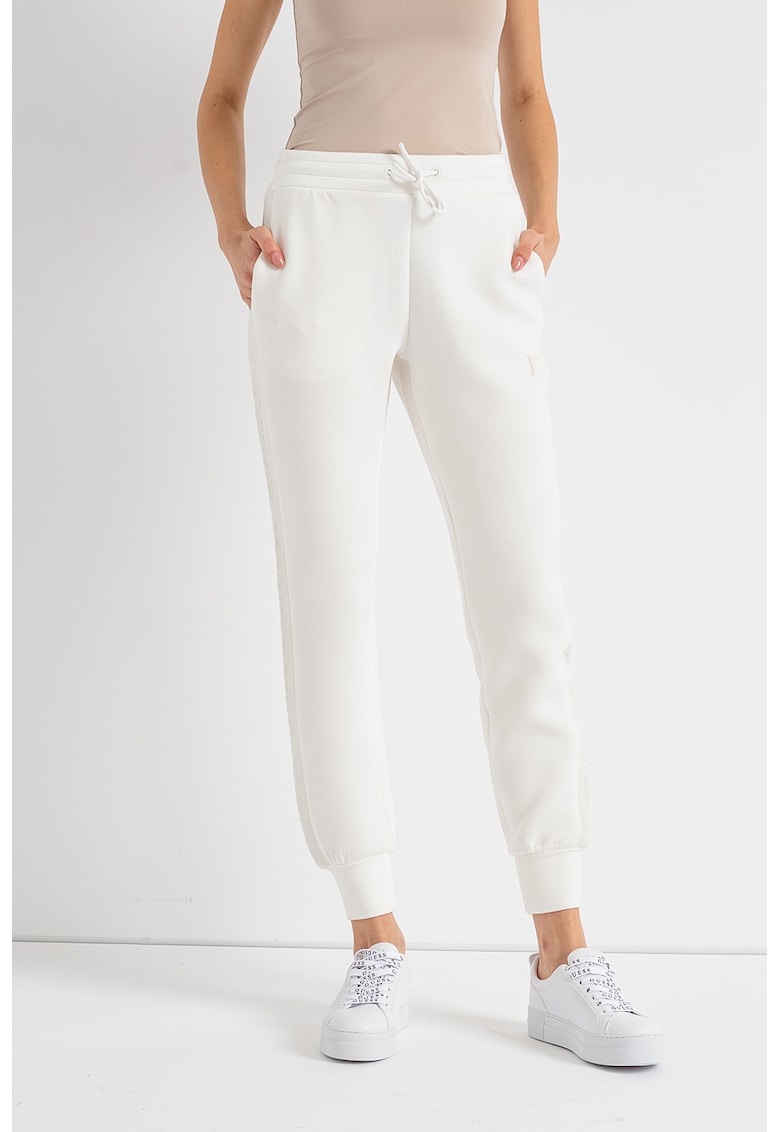 Pantaloni de trening cu talie ajustabila - Alb murdar