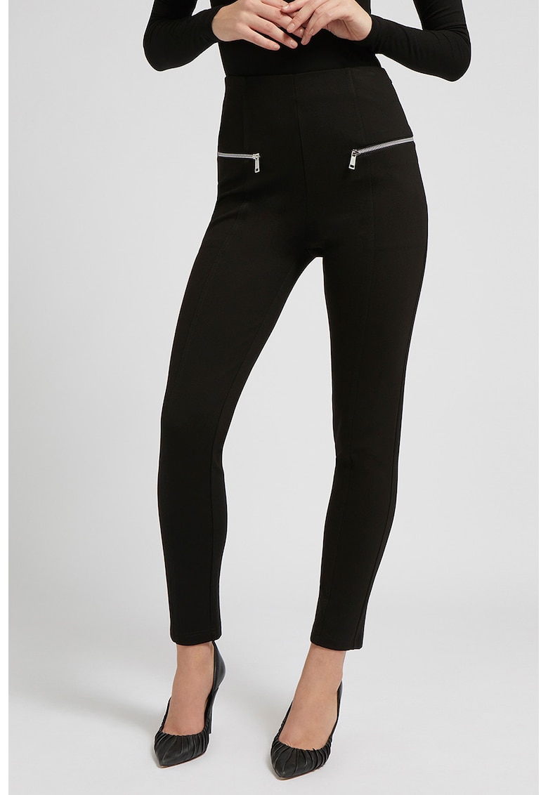 Guess Colanti cu talie inalta - Negru