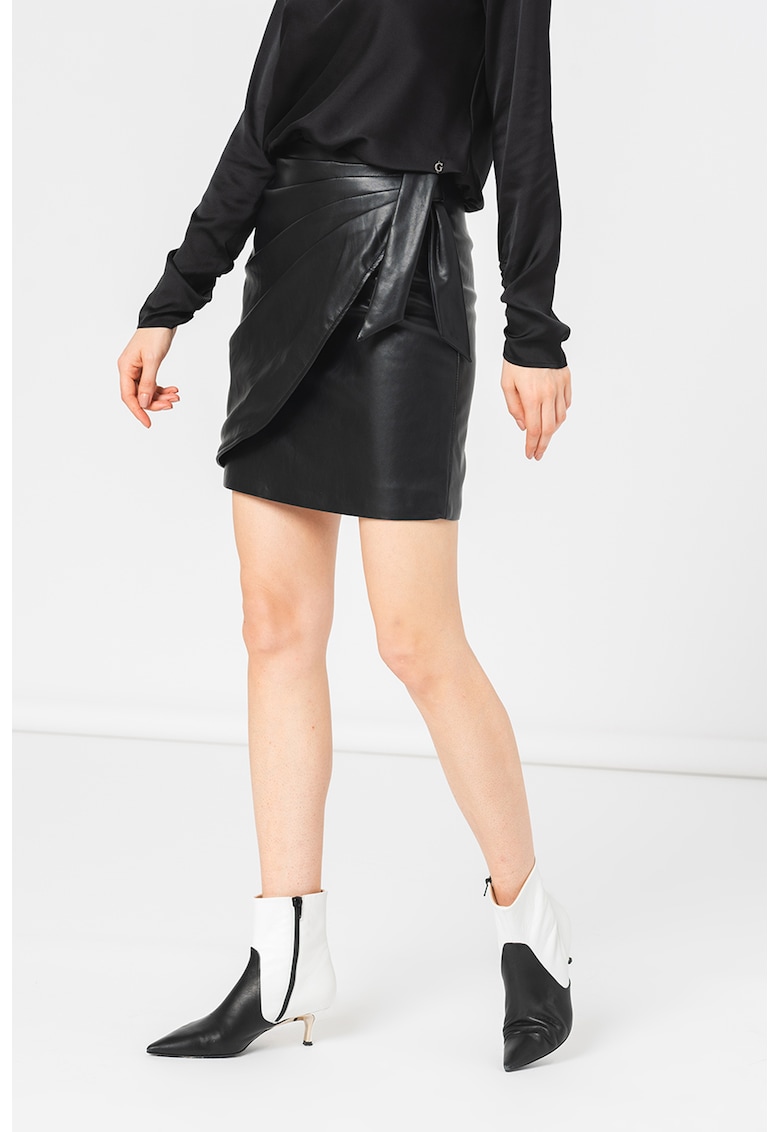 Fusta mini cu design petrecut - Negru