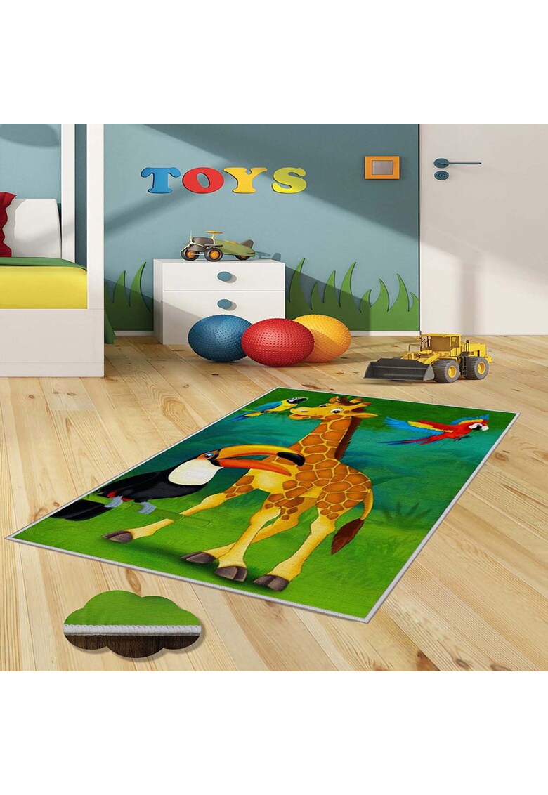 Oyo home Килим Giraffe 140×220 см – Полиестер – Дигитален печат – Неплъзгаща се долна страна – Многоцветен за Жени Oyo home Килим Giraffe 140×220 см – Полиестер – Дигитален печат – Неплъзгаща се долна страна – Многоцветен за Жени