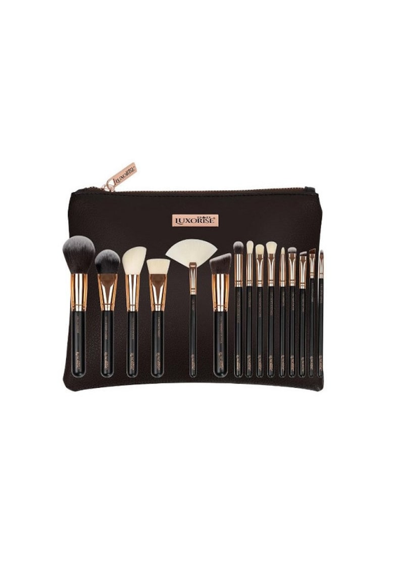 Set 15 Pensule Machiaj -  Gold - Borseta inclusa