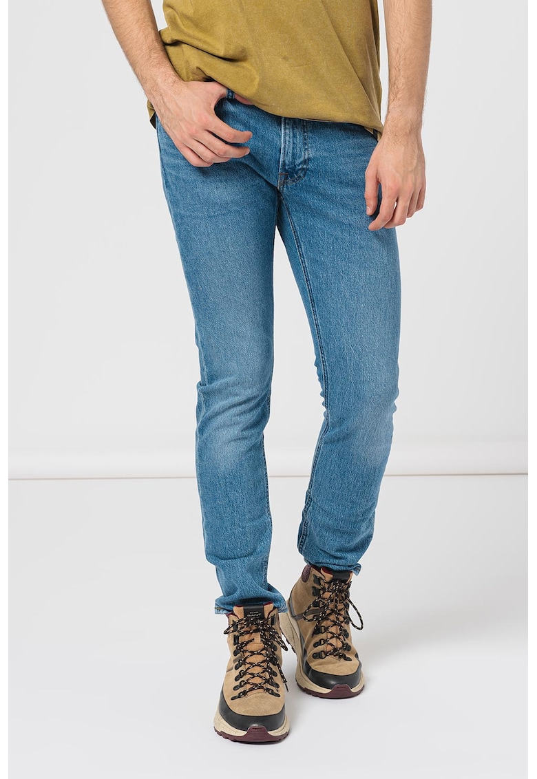 Blugi slim fit cu croiala conica Luke - Albastru