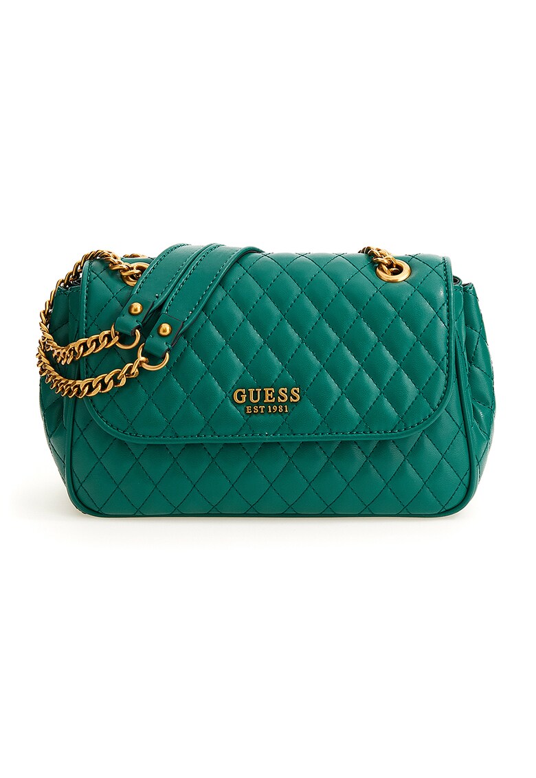 Geanta de piele ecologica cu bareta de umar si aspect matlasat