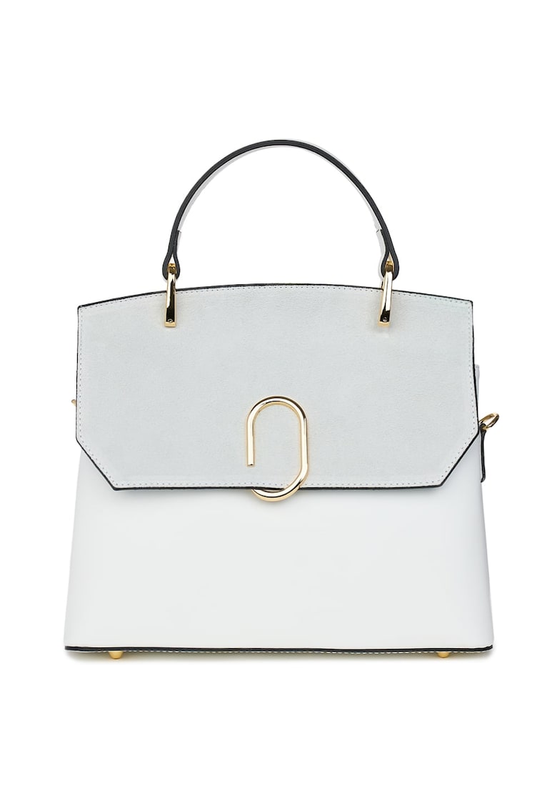 Poseta din piele naturala Ruby - Alb