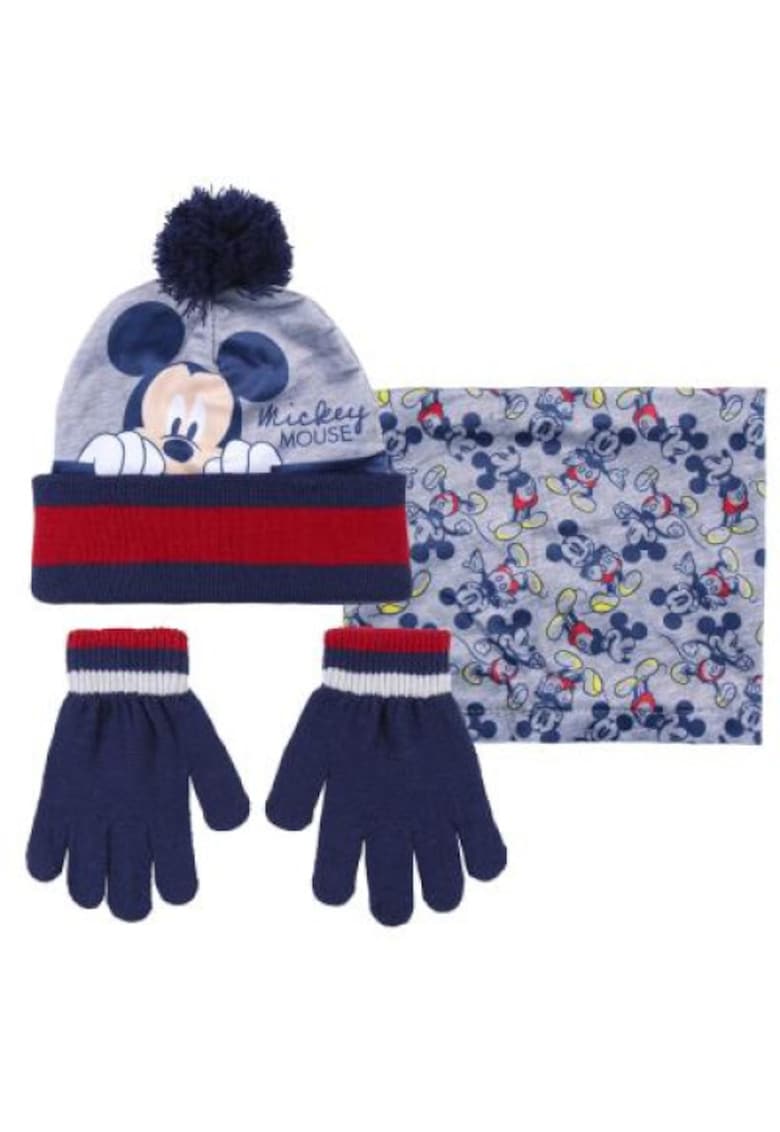 Set caciula-fular-manusi  Masura unica Albastru