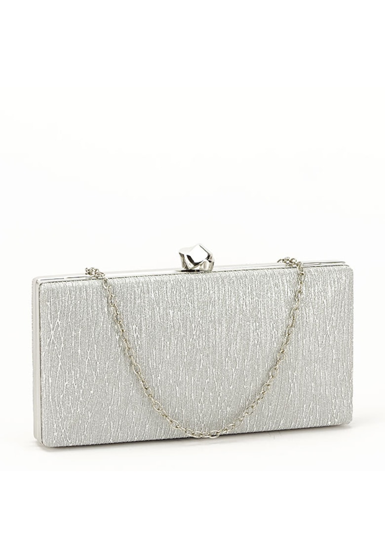 Geanta clutch cu sclipici BYH809 -06 Argintiu Argintiu - Argintiu - 20x10x3
