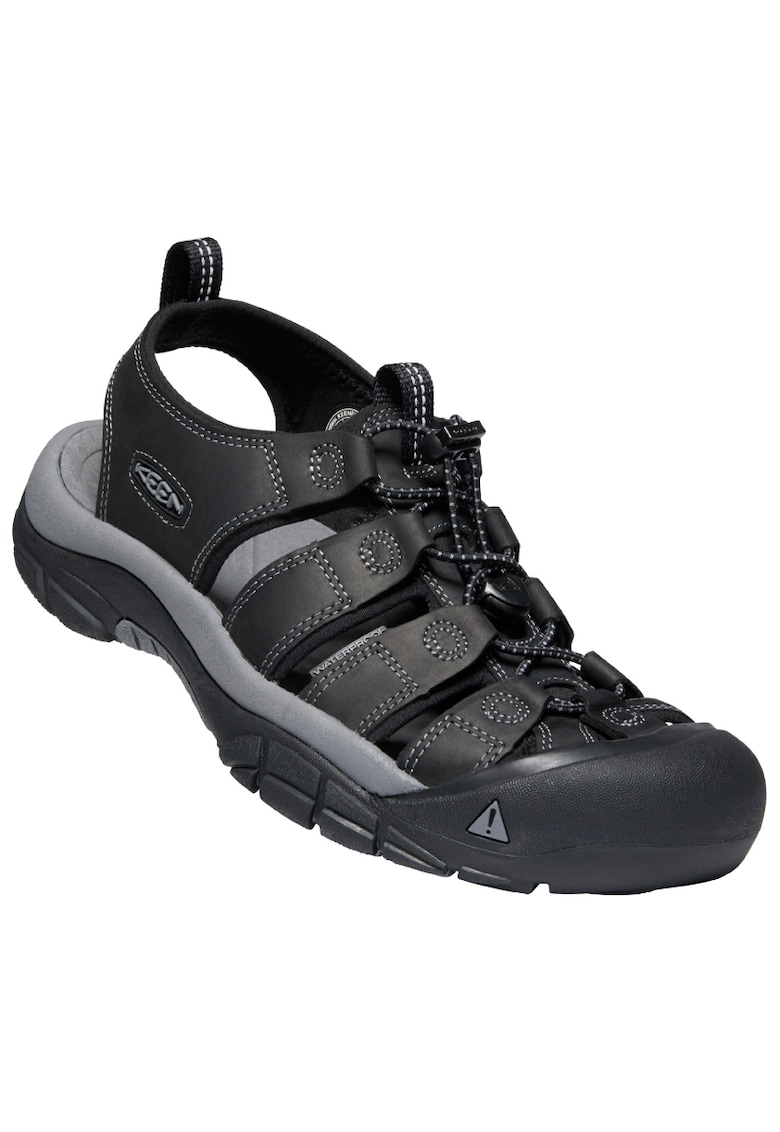 Sandale trekking Newport - Piele - Negru - Negru/Gri