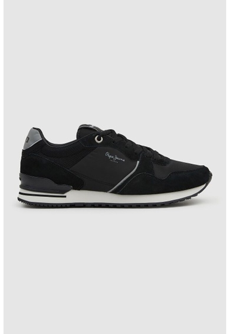 Pantofi sport cu garnituri de piele intoarsa si material textil