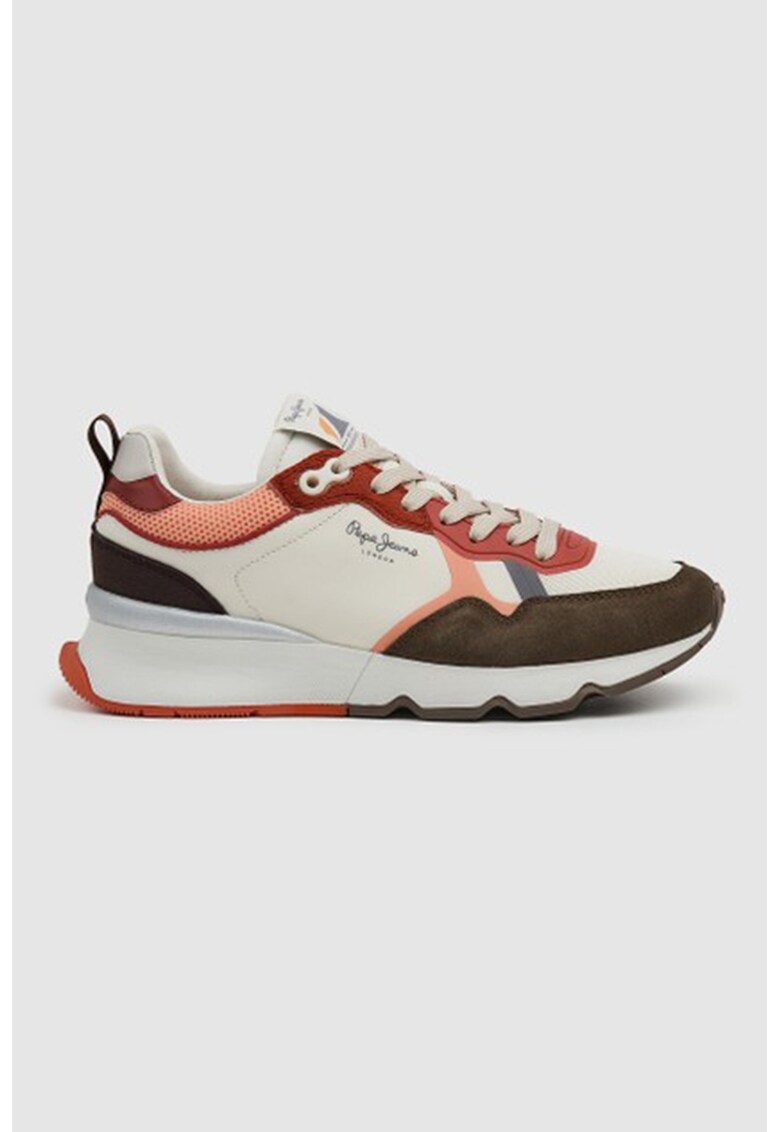 Pantofi sport low-top colorblock cu garnituri de piele intoarsa