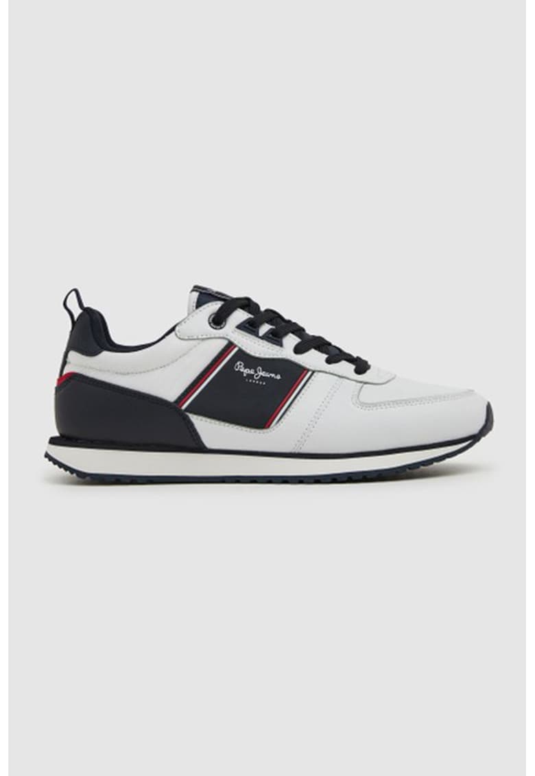 Pepe Jeans London Pantofi sport cu detalii logo contrastante - Alb/Negru
