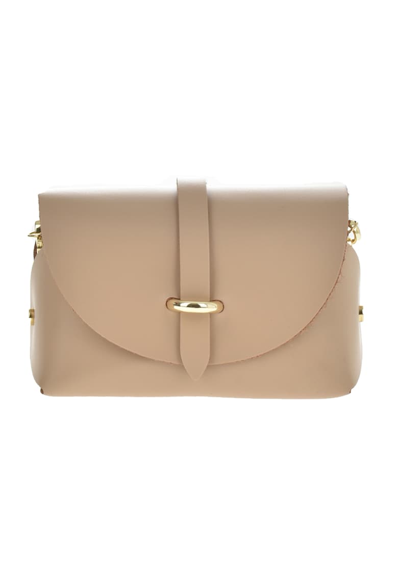 Geanta crossbody de piele cu bareta din lant detasabila