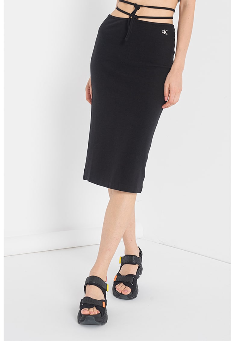 Fusta creion midi - Negru