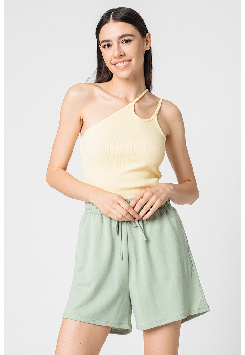 Top cu aspect striat Nessa - Galben pal