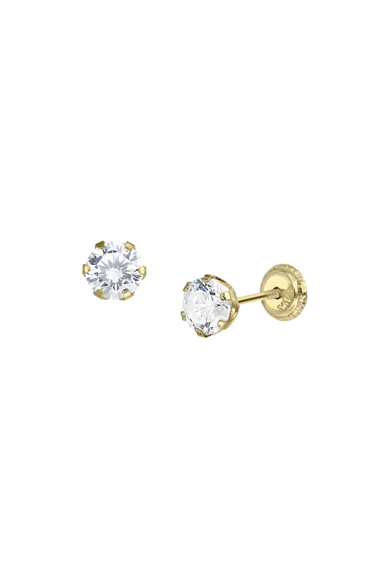 Cercei din aur galben cuprotectie - Aur 14K - 5 mm