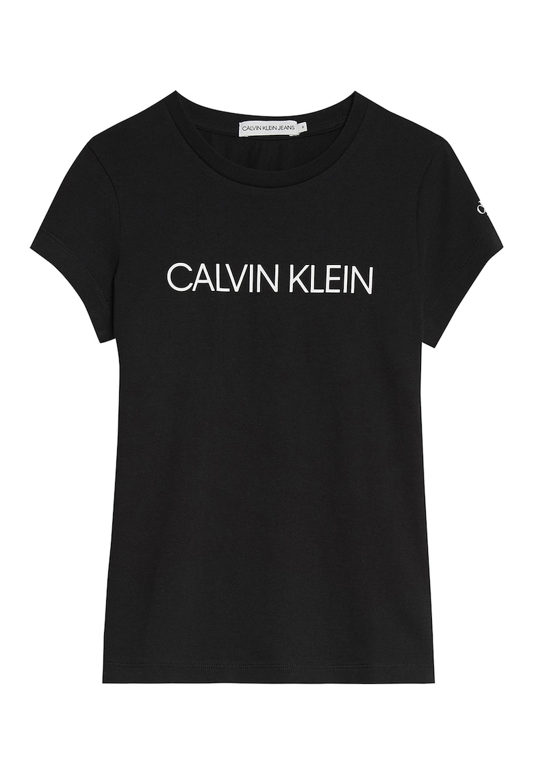 Tricou slim fit de bumbac organic - Alb/Negru
