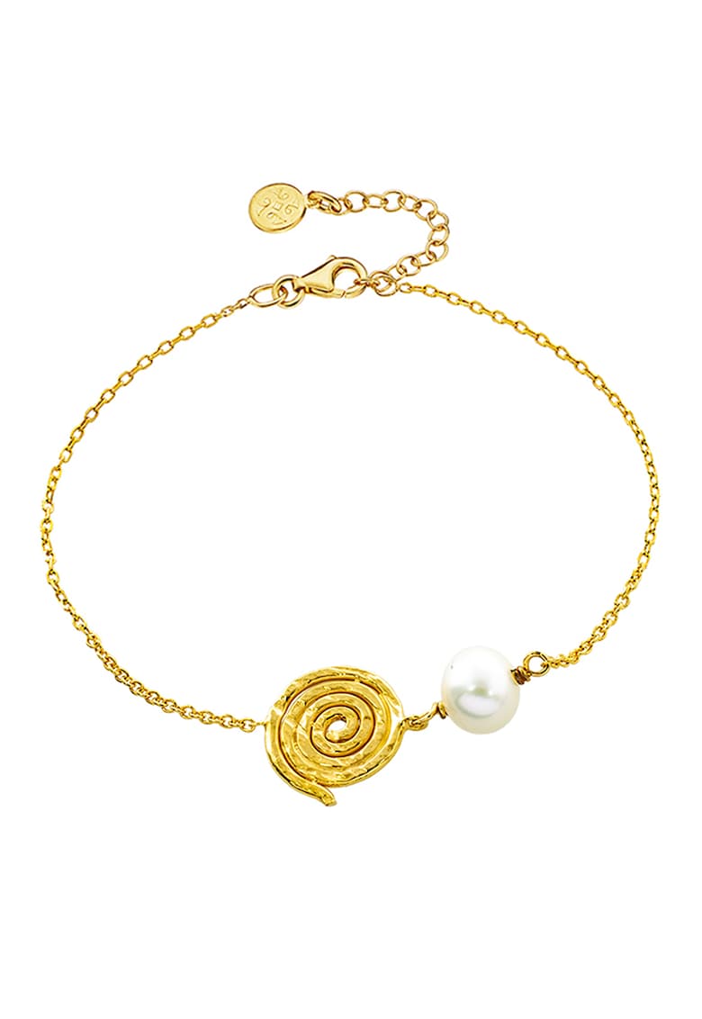 Bratara placata cu aur de 18K si decorata cu perla naturala