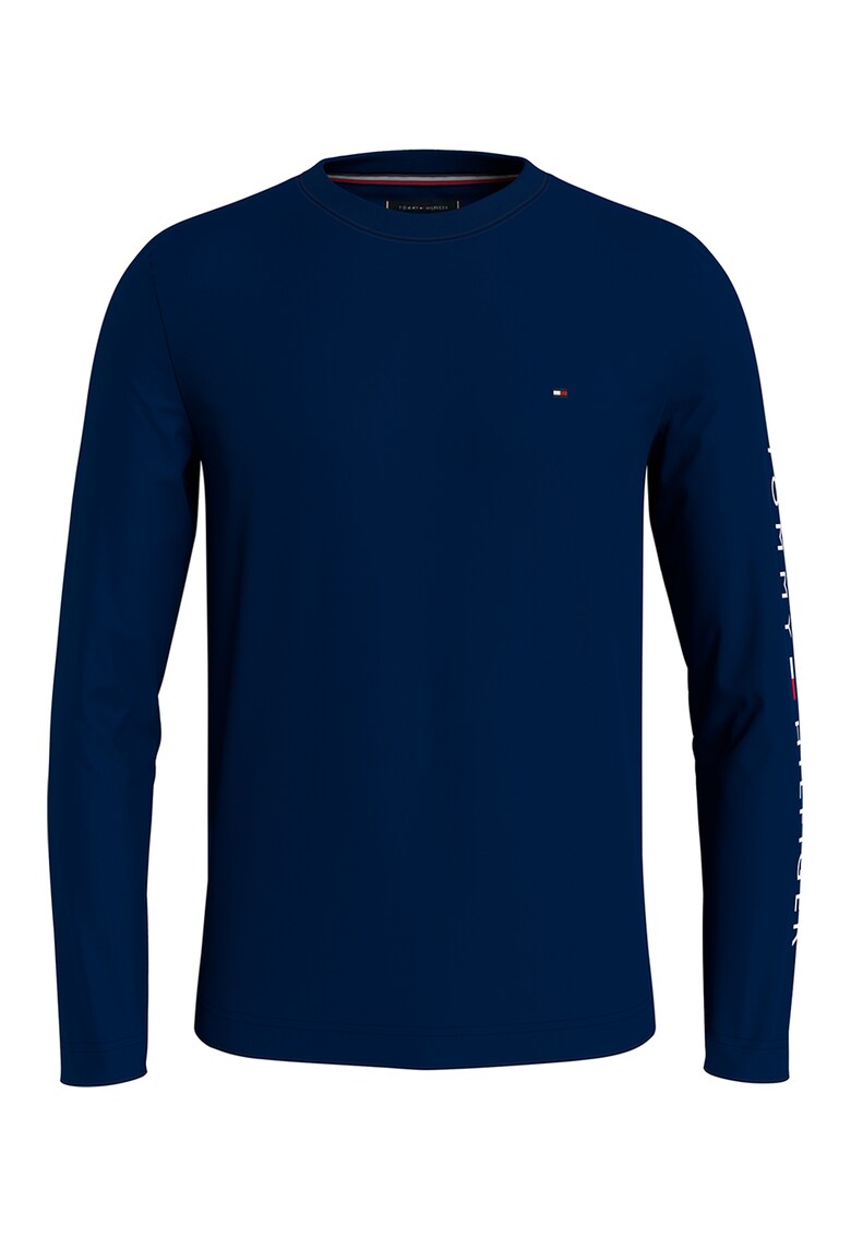 Bluza cu decolteu rotund si logo